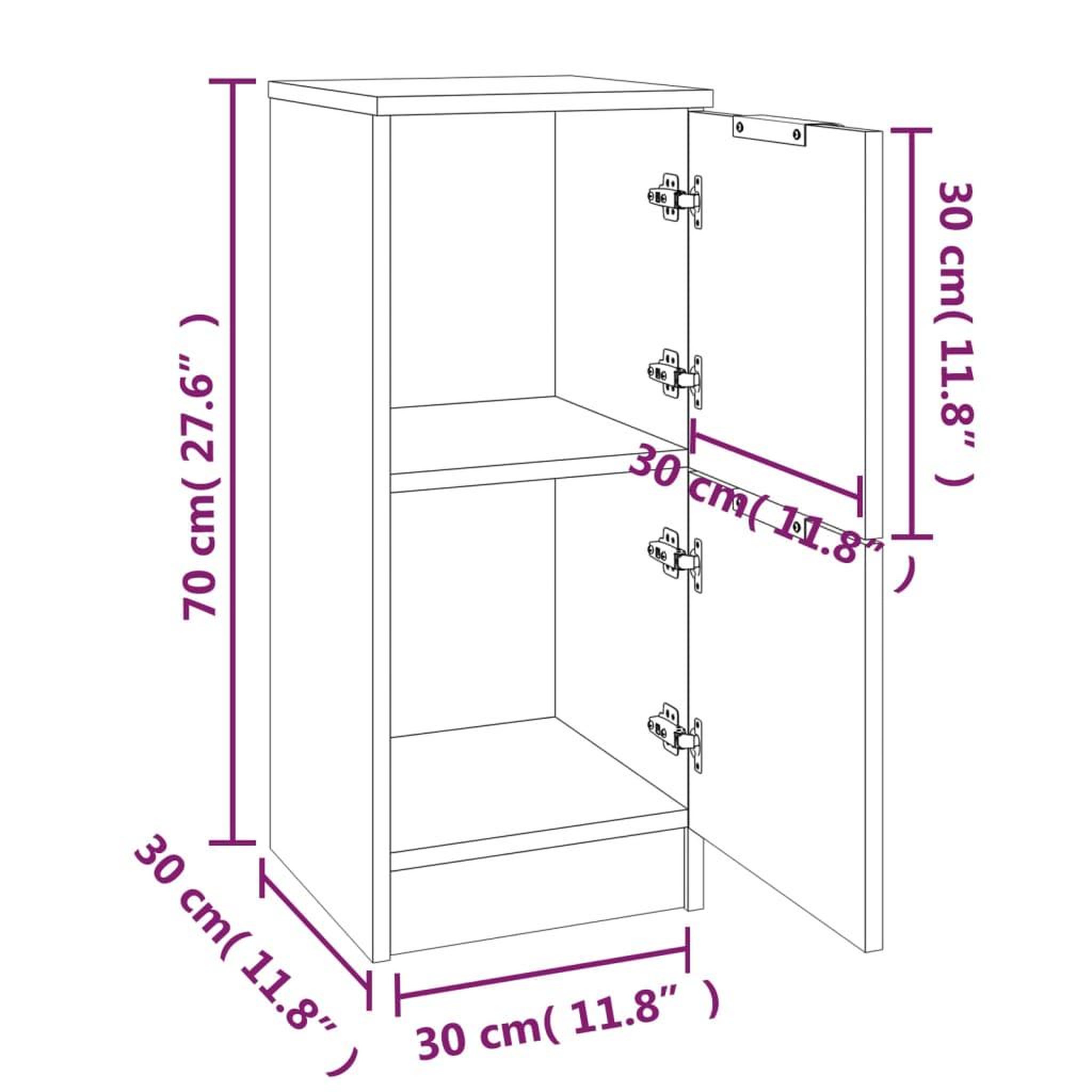 Voir la diapositive 6 : VIDAXL Buffets 2 pcs blanc 30x30x70 cm bois d'ingenierie