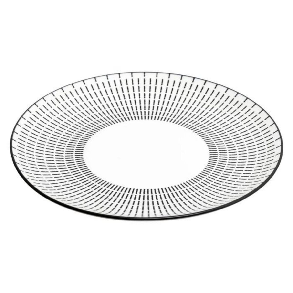 SECRET DE GOURMET Lot de 6 Assiettes Plates Porcelaine  Lunis  27cm Noir