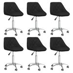 VIDAXL Chaises pivotantes a manger lot de 6 noir similicuir