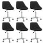 Voir la diapositive 1 : VIDAXL Chaises pivotantes a manger lot de 6 noir similicuir