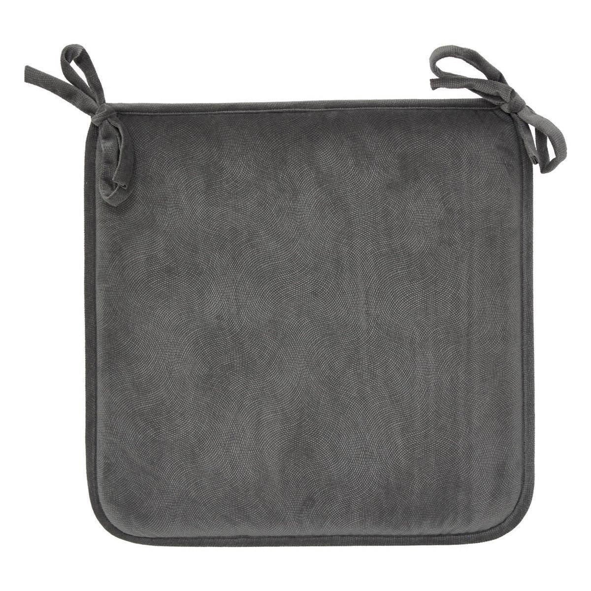 ATMOSPHERA Galette de Chaise Uni  Lilou  38x38cm Gris Foncé