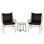 Voir la diapositive 1 : OUTSUNNY Outsunny Ensemble salon de jardin 3 pièces style exotique 2 fauteuils avec coussins + table basse résine tressée beige métal époxy noir