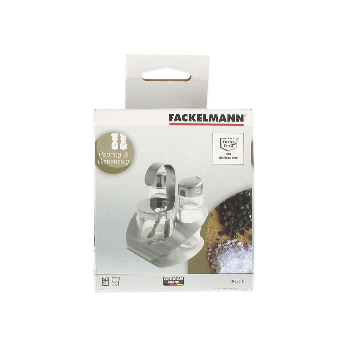 Fackelmann Ensemble de 2 Ensemble pour moutarde, sel et poivre Fackelmann