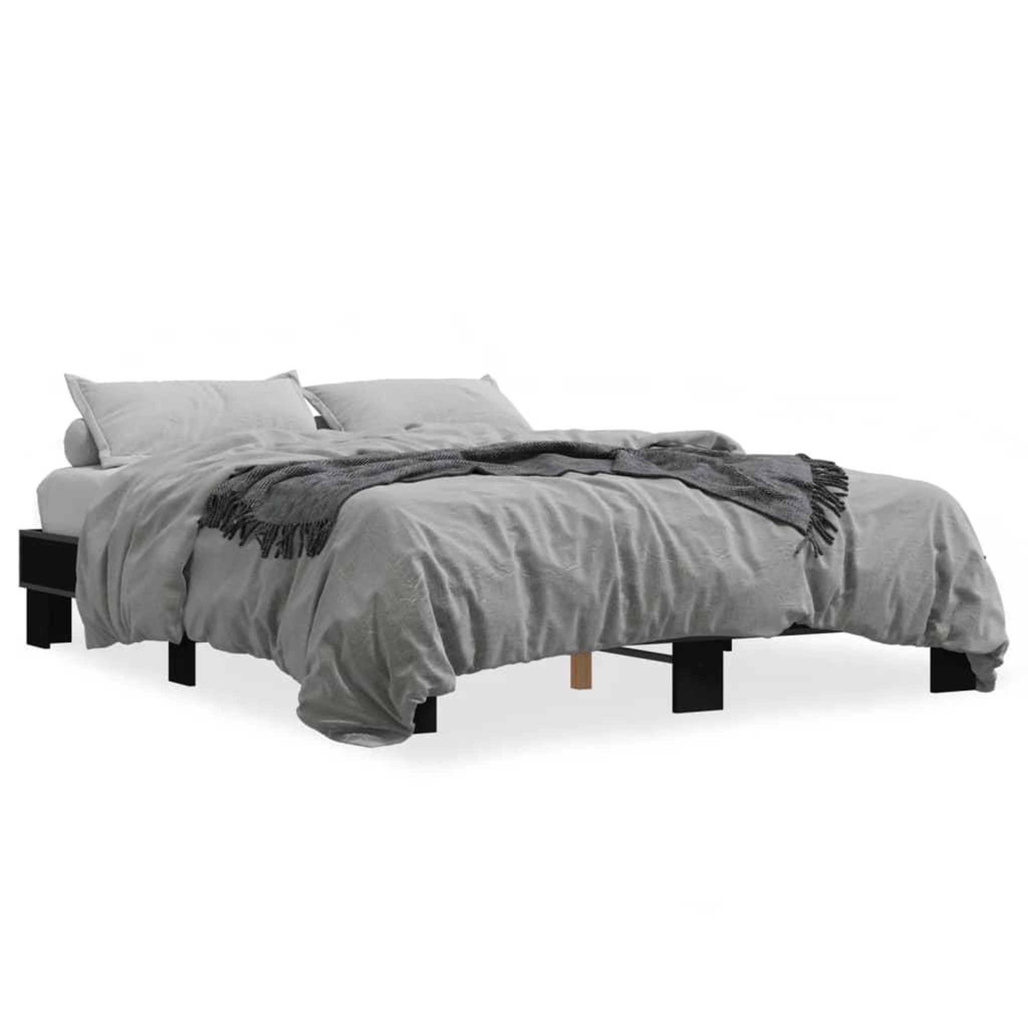 Voir la diapositive 2 : VIDAXL Cadre de lit sans matelas noir 150x200 cm
