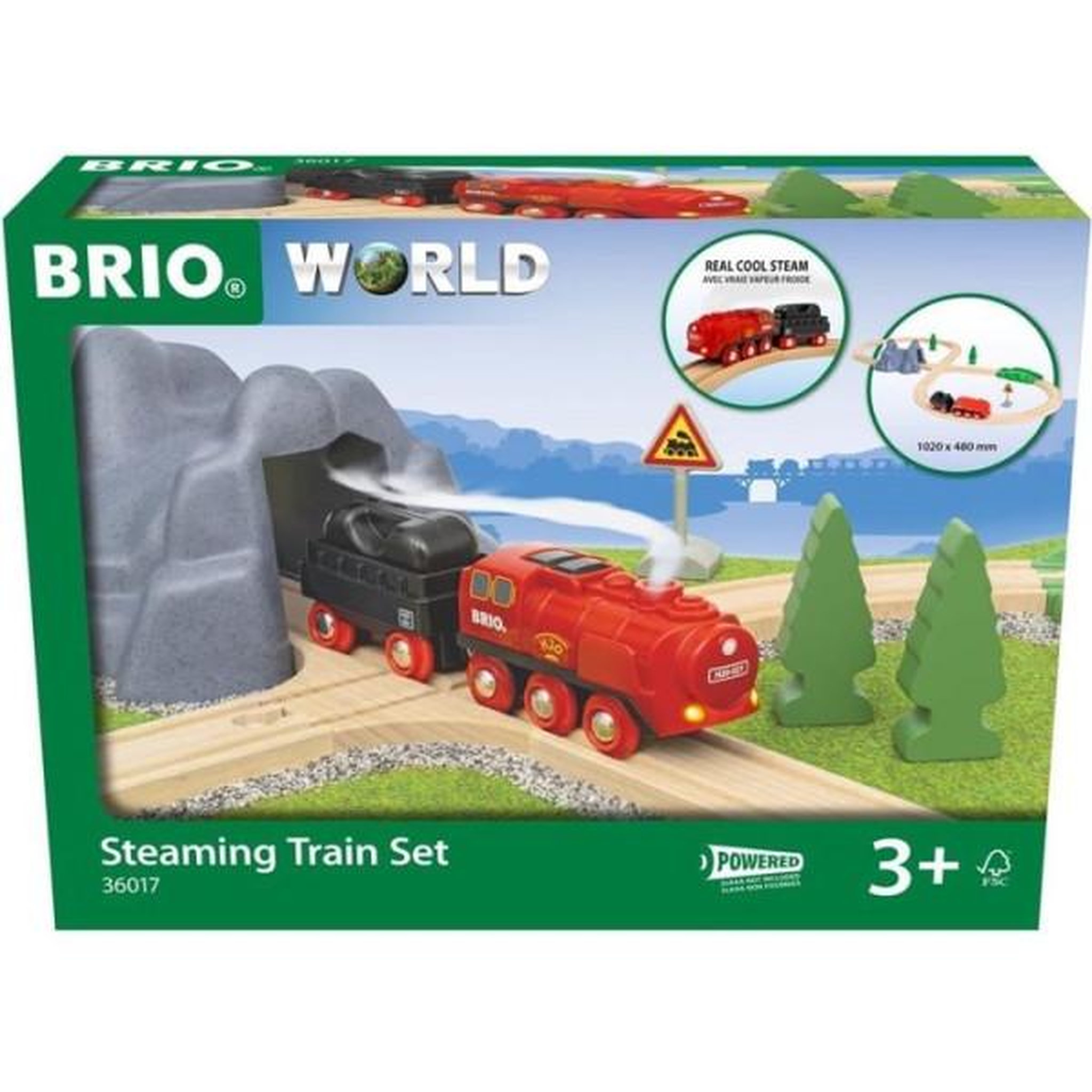 Voir la diapositive 2 : RAVENSBURGER Circuit locomotive a piles a vapeur - brio world - 36017 - circuit en bois - rouge
