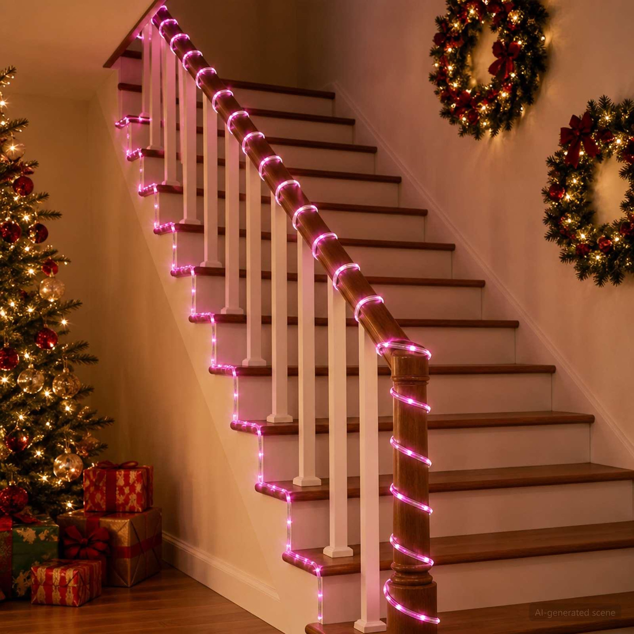 Voir la diapositive 2 : VIDAXL Cordon lumineux LED de Noël 2400 LED Rose 100 m