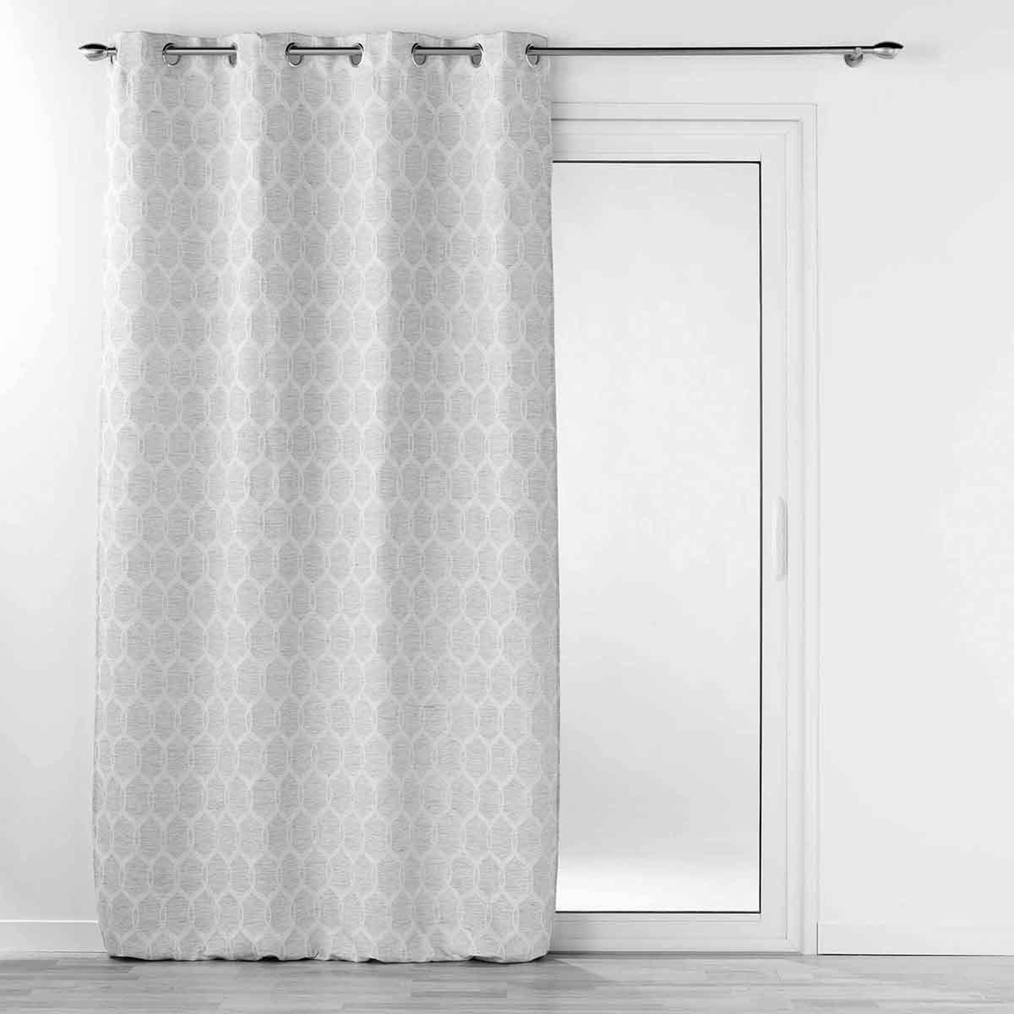 Douceur d'Intérieur Rideau à œillets jacquard  utopia  140x260cm gris
