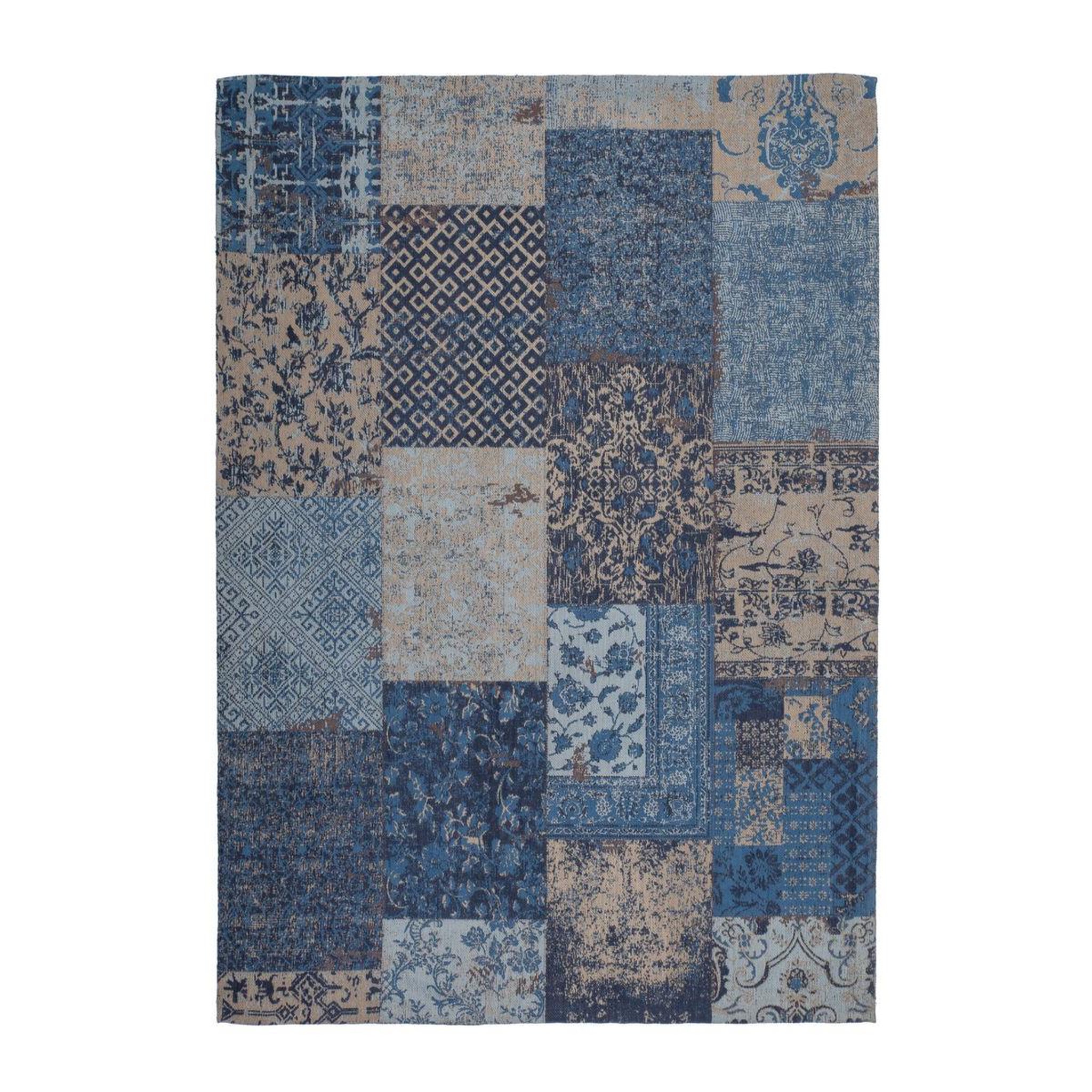 Voir la diapositive 1 : Paris Prix Tapis Tissé Vintage Patchwork  Symphony  Bleu