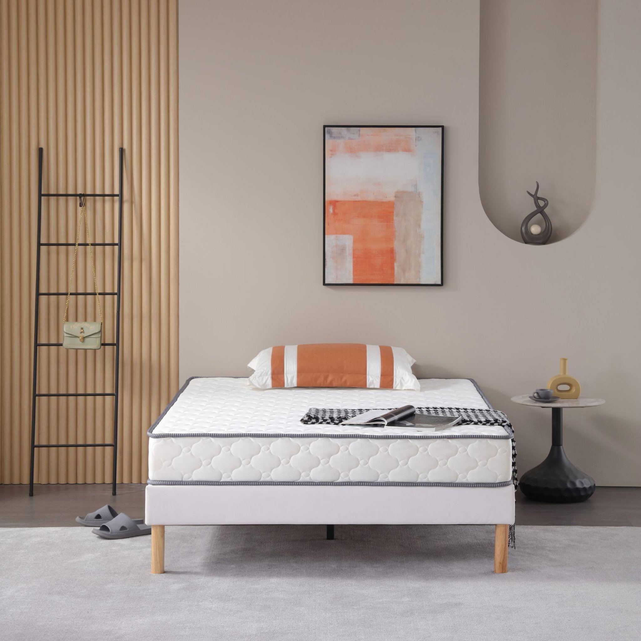 Voir la diapositive 4 : KING OF DREAMS Matelas  - 20 cm Soutien Très Ferme Mousse Haute Densité 30 kg/m³ – 2 Faces de Couchage (Face Noire Design) – Doux Rêve 20 Noir