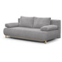 Voir la diapositive 4 : MARKET24 Banquette convertible 3 places MIKA - Velours côtelé gris clair - Coffre de rangement - L 192 x H 84 x P 93 cm