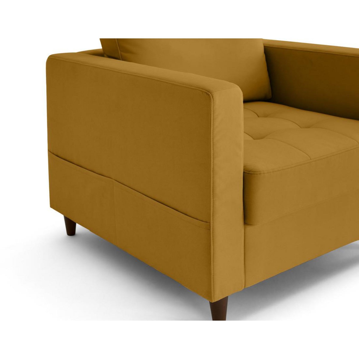 LISA DESIGN Anna - fauteuil avec poche en velours - pieds en bois