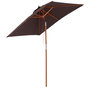 Voir la diapositive 1 : OUTSUNNY Parasol rectangulaire inclinable bois polyester haute densité 2L x 1,5l x 2,3H m chocolat