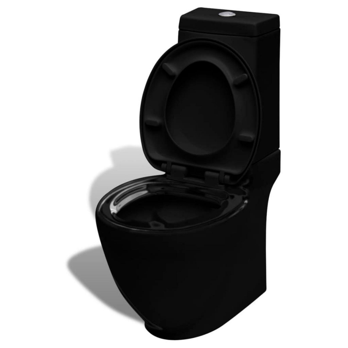 VIDAXL Ensemble de toilette et bidet sur pied Noir Ceramique