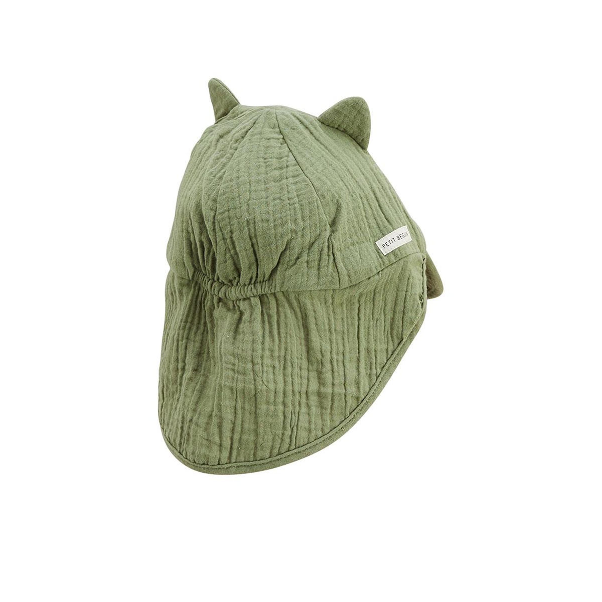 Petit Béguin Casquette cache cou bébé en gaze de coton Gabin