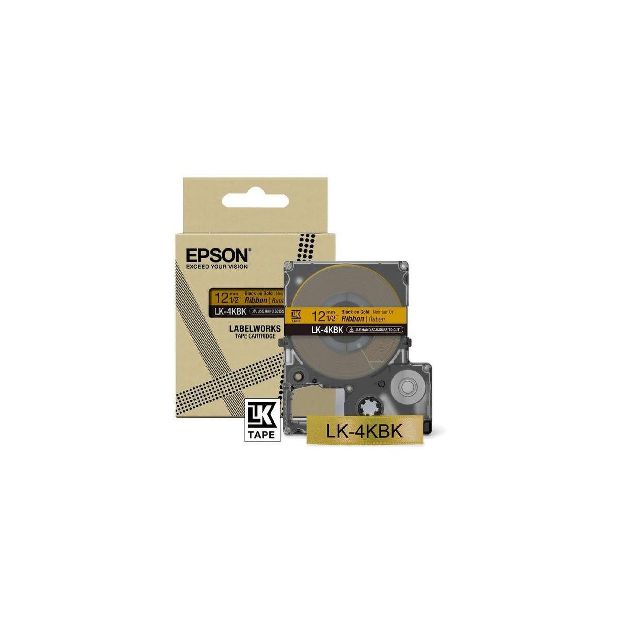 Voir la diapositive 3 : Epson Accessoire lk-4kbk noir et or 12mm sur 5m