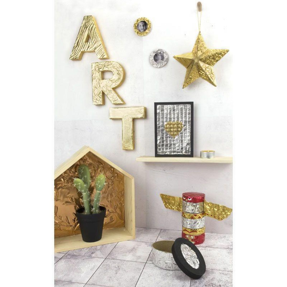 Graine créative 5 feuilles métal à repousser - 5 couleurs