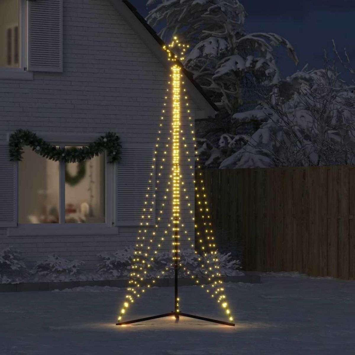 VIDAXL Sapin de Noël a LED 525 LED blanc chaud 302 cm