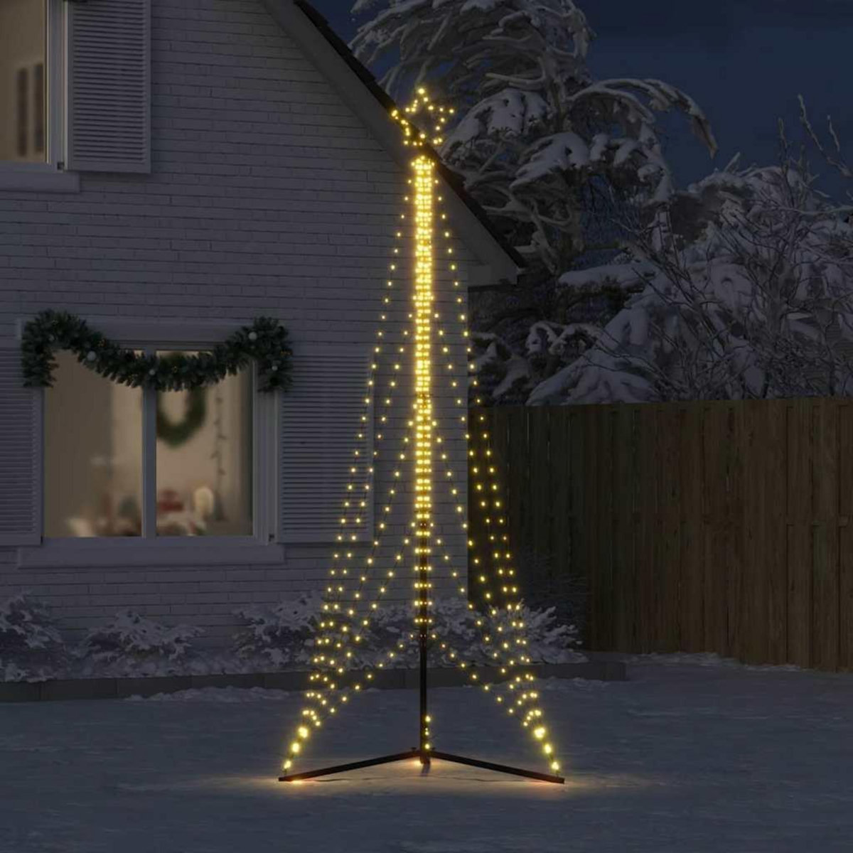 VIDAXL Sapin de Noël a LED 525 LED blanc chaud 302 cm