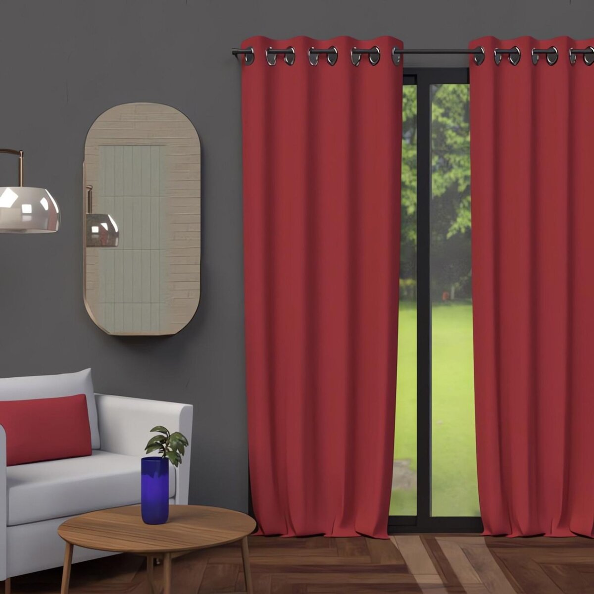 SOLEIL D'OCRE Rideau à oeillets OCCULTANT, par Soleil d'ocre