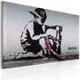 Voir la diapositive 1 : Paris Prix Tableau Imprimé  Union Jack Kid - Banksy  40x60cm