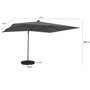 Voir la diapositive 4 : ID MARKET Parasol déporté inclinable rotatif 360 CALVI LED gris 3x4 M avec 4 dalles et housse