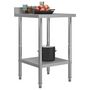 Voir la diapositive 2 : VIDAXL Table de travail de cuisine avec dosseret 60x60x93 cm Inox