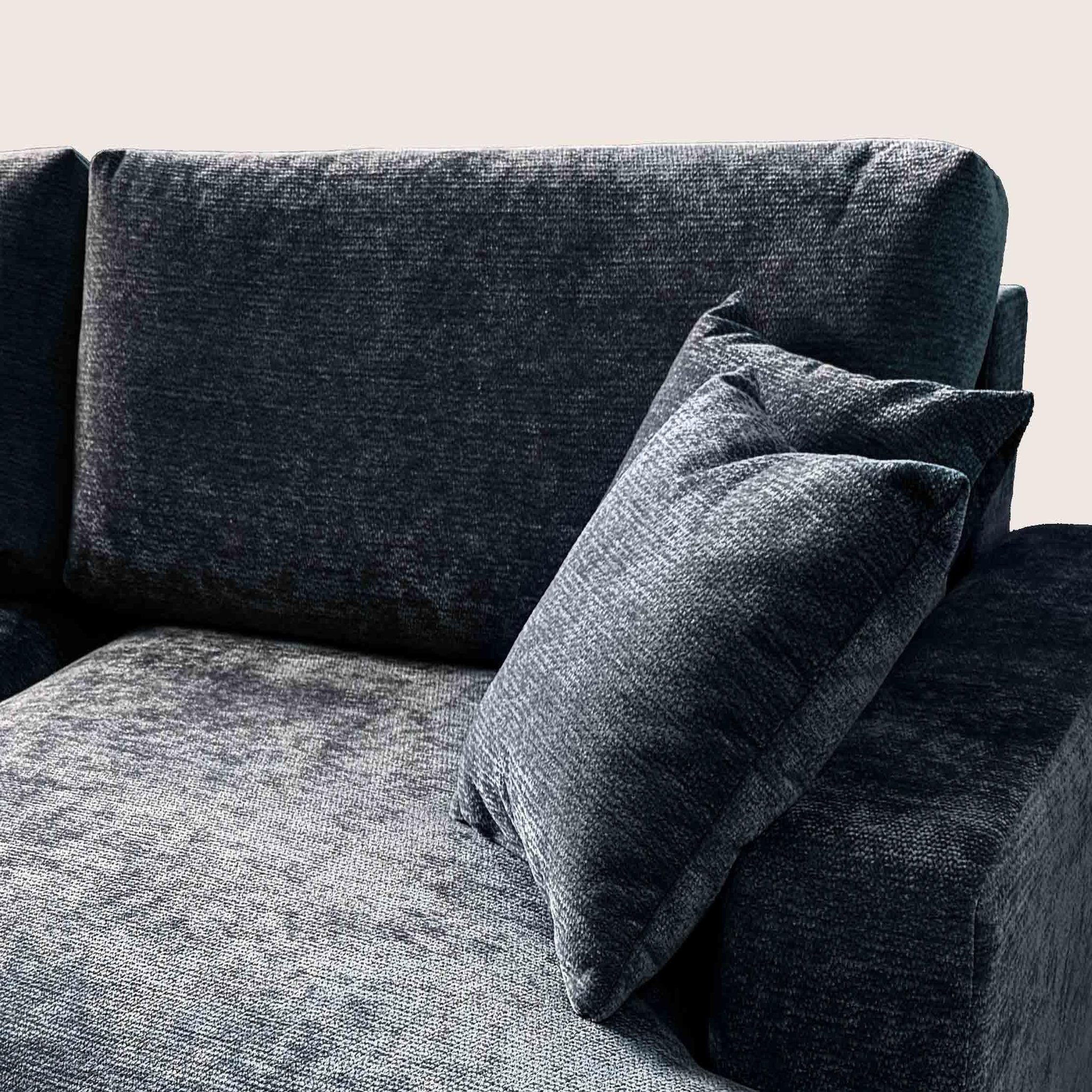 Voir la diapositive 6 : BEST MOBILIER Pivoine - canapé d'angle ouvert droit 4 places convertible avec coffre en tissu texturé