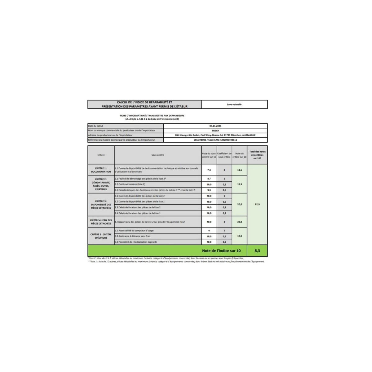 BOSCH Lave-vaisselle 55cm 6 couverts 49db - SKS6ITB00E