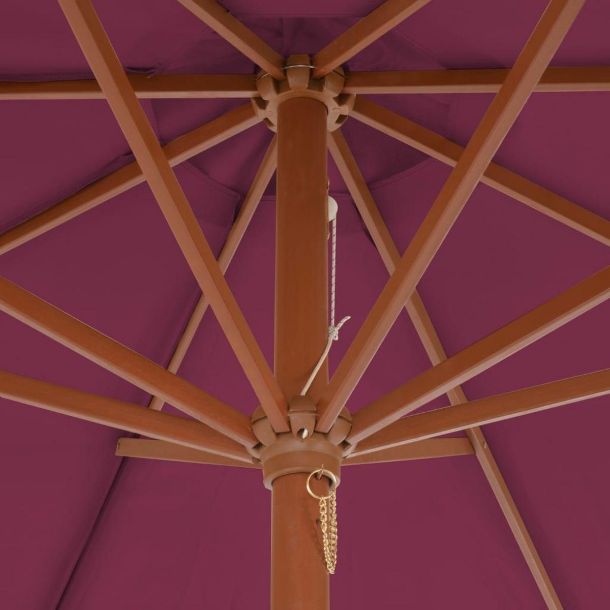 VIDAXL Parasol d'exterieur avec mat en bois 300 cm rouge bordeaux