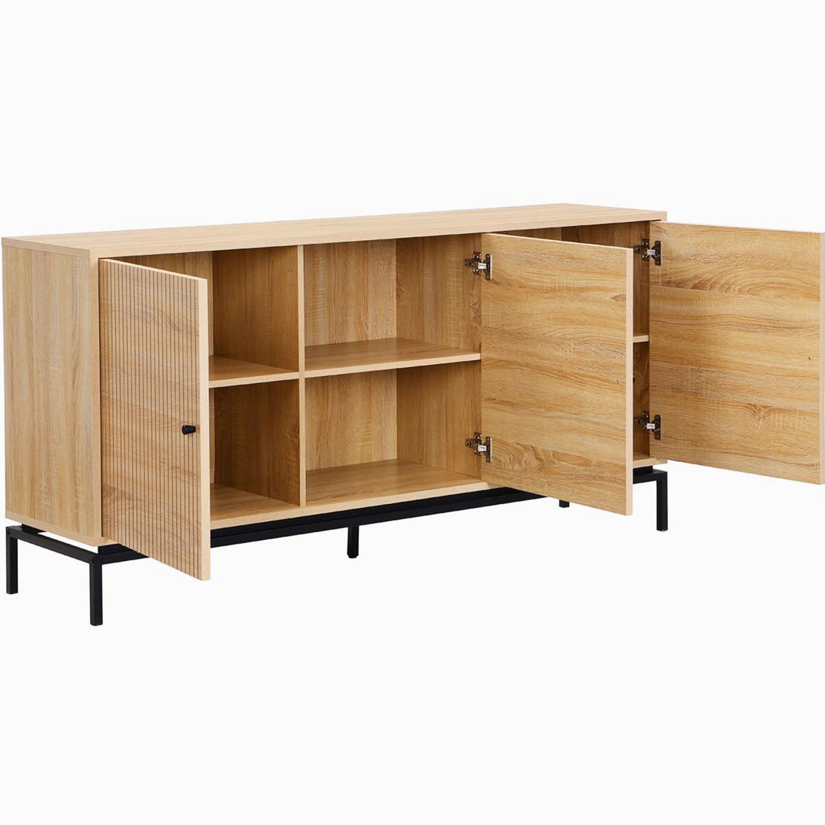 HOMIFAB Buffet 3 portes effet bois 160 cm - Talia