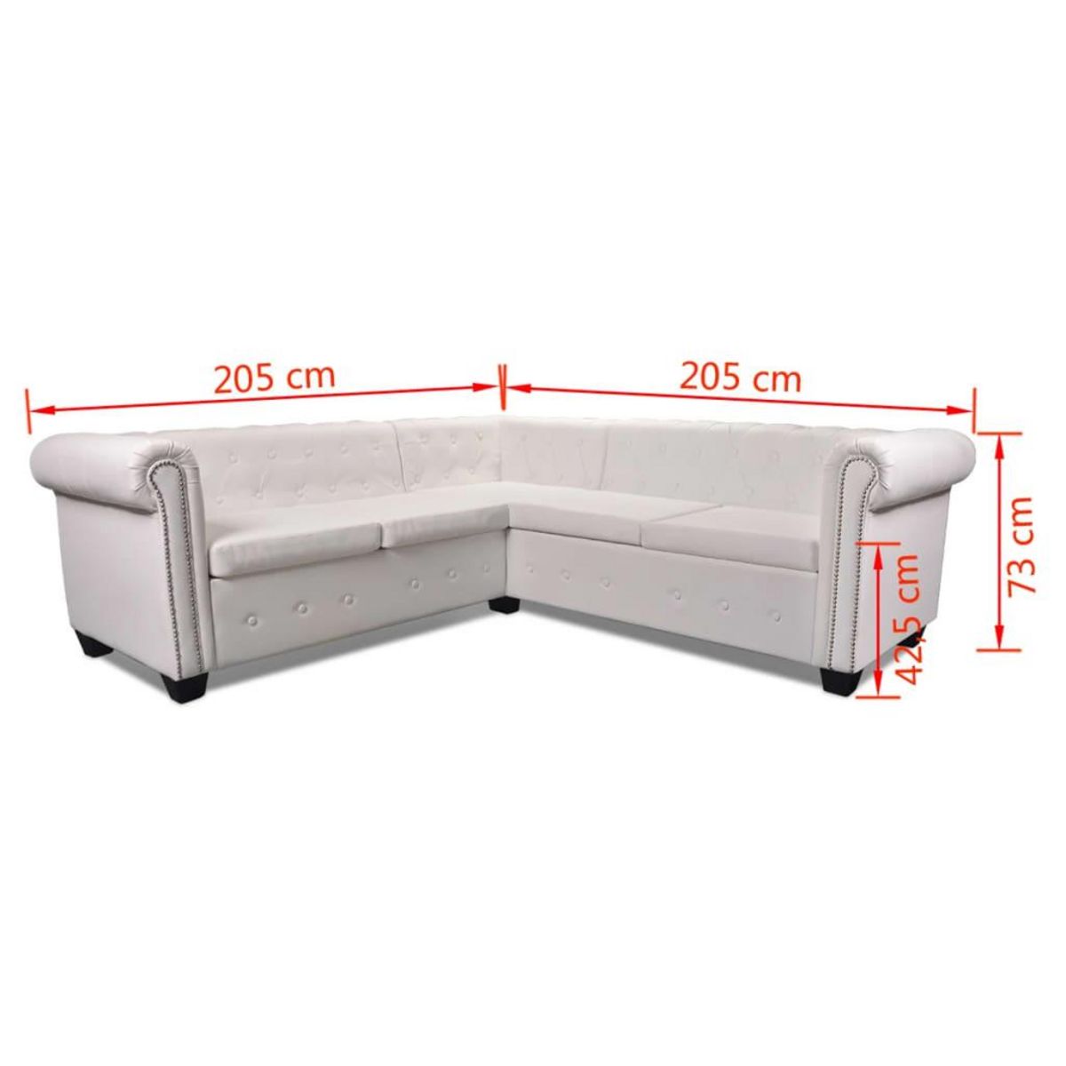VIDAXL Canape d'angle Chesterfield 5 plc Cuir artificiel Blanc