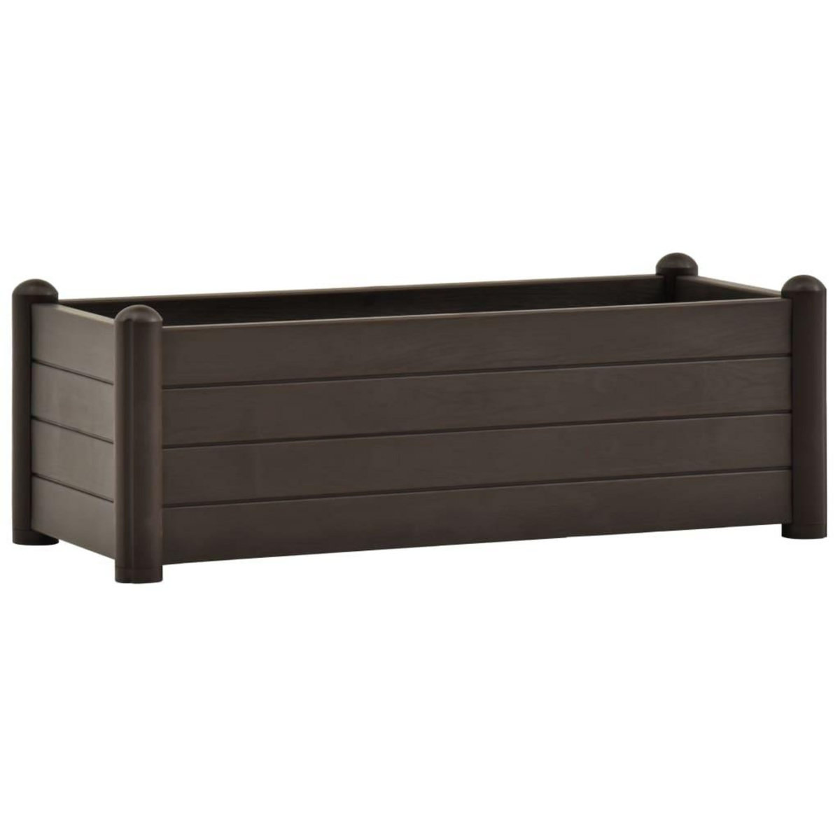 VIDAXL Lit sureleve de jardin PP Moka 100x43x35 cm