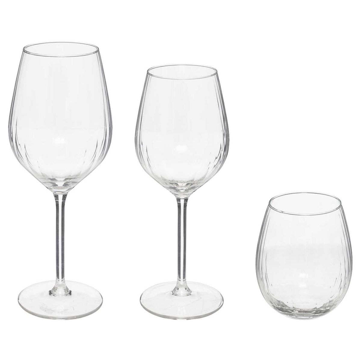 SECRET DE GOURMET Service de verres finition striée 12 pièces