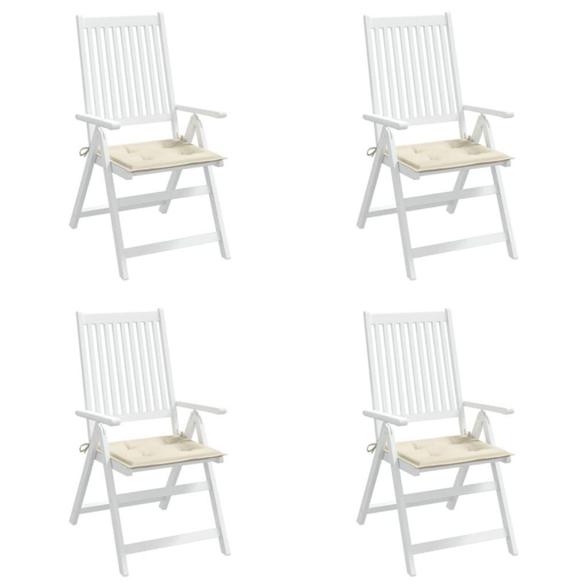 VIDAXL Coussins de chaise de jardin lot de 4 creme 40x40x3 cm