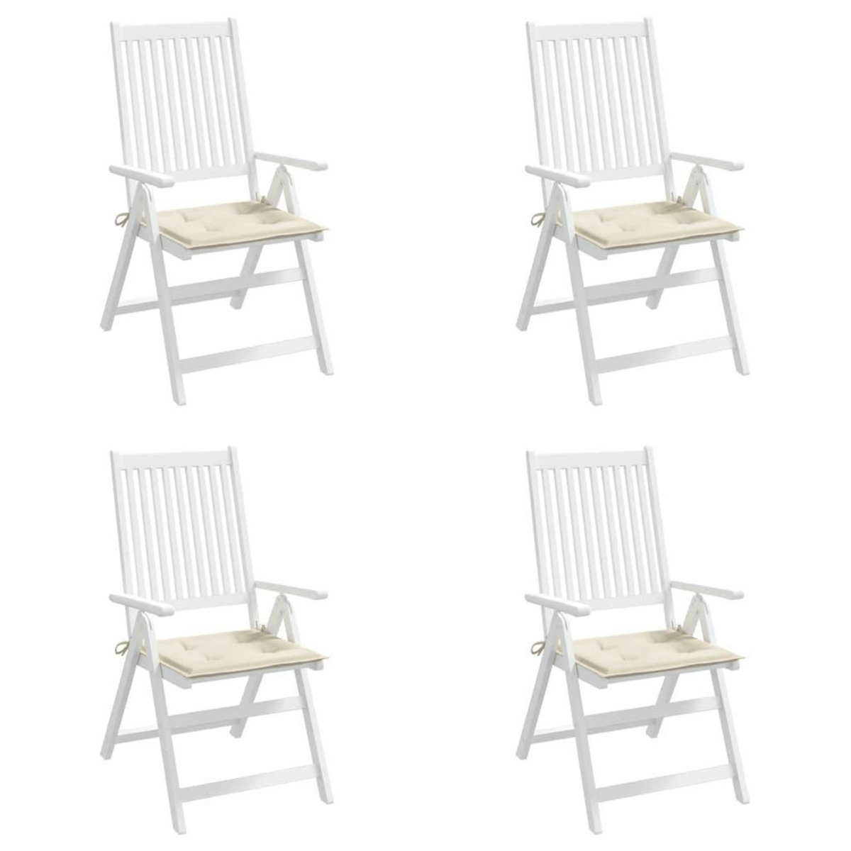 VIDAXL Coussins de chaise de jardin lot de 4 creme 40x40x3 cm