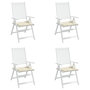 Voir la diapositive 4 : VIDAXL Coussins de chaise de jardin lot de 4 creme 40x40x3 cm