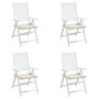 Voir la diapositive 4 : VIDAXL Coussins de chaise de jardin lot de 4 creme 40x40x3 cm