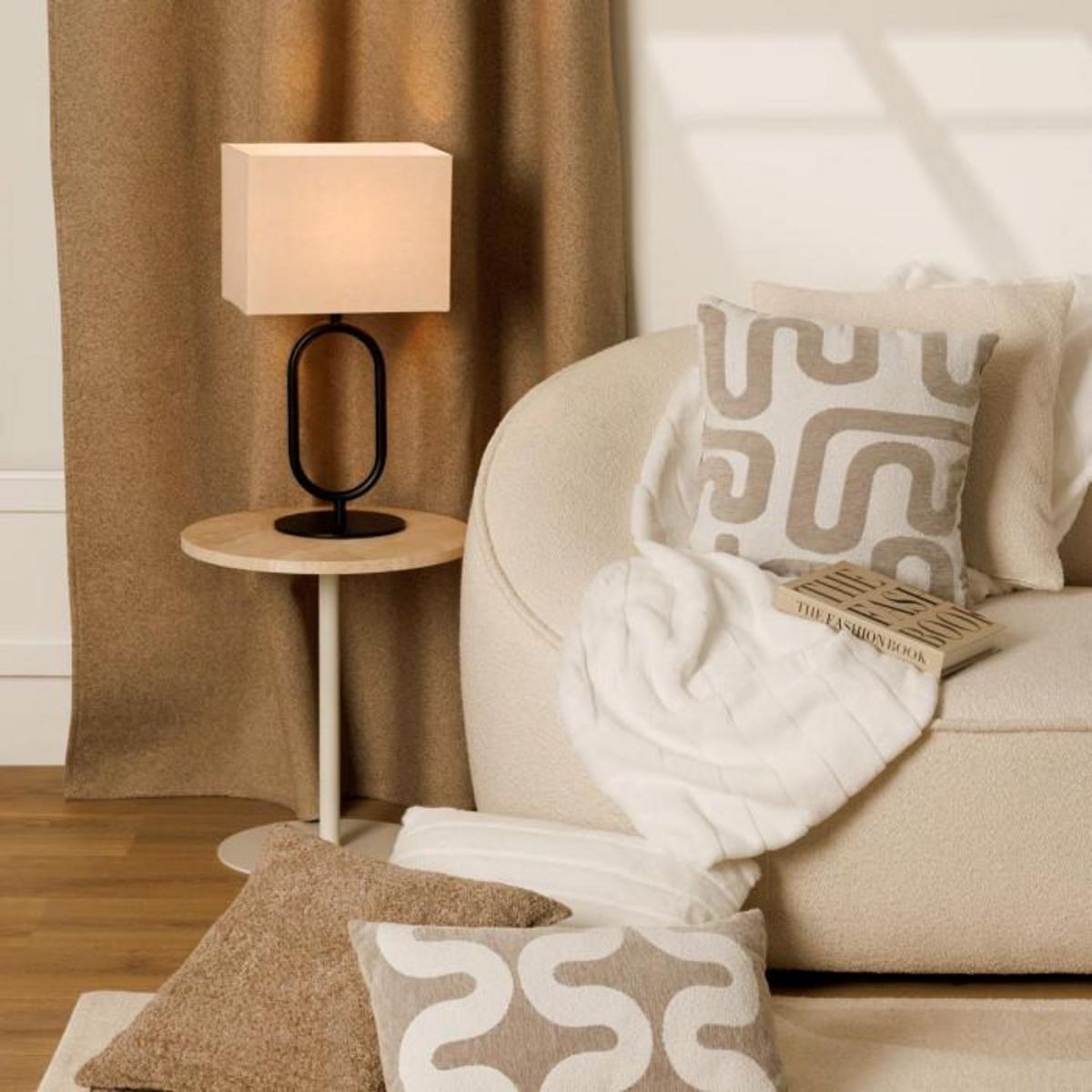 ATMOSPHERA Coussin Déco Chenille  Safina  40x40cm Beige Lin