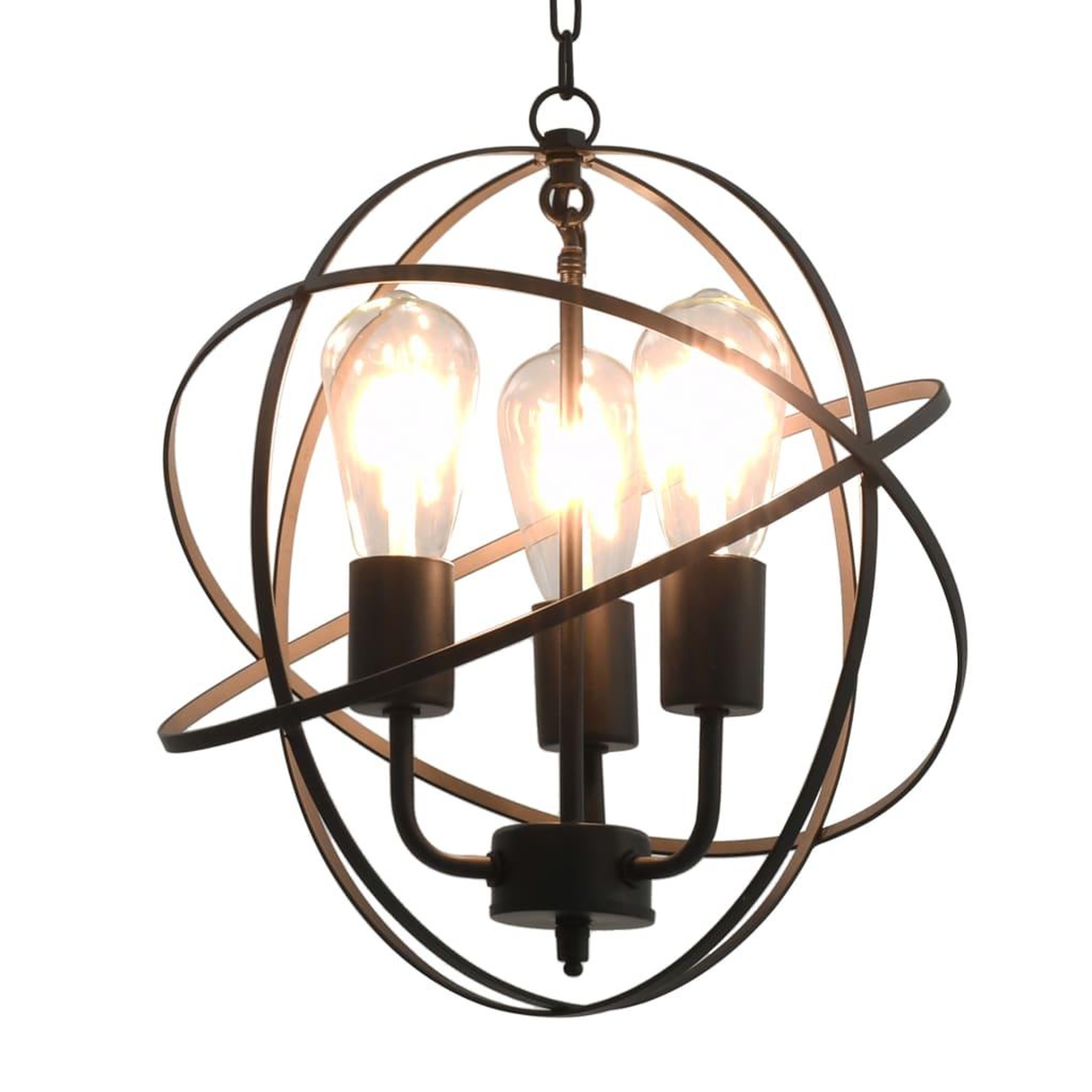 VIDAXL Lampe suspendue Noir Sphere 3 ampoules E27