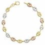 Voir la diapositive 1 : L'ATELIER D'AZUR Bracelet 3 Ors - Or Tricolore - Grain de Café Jaune
