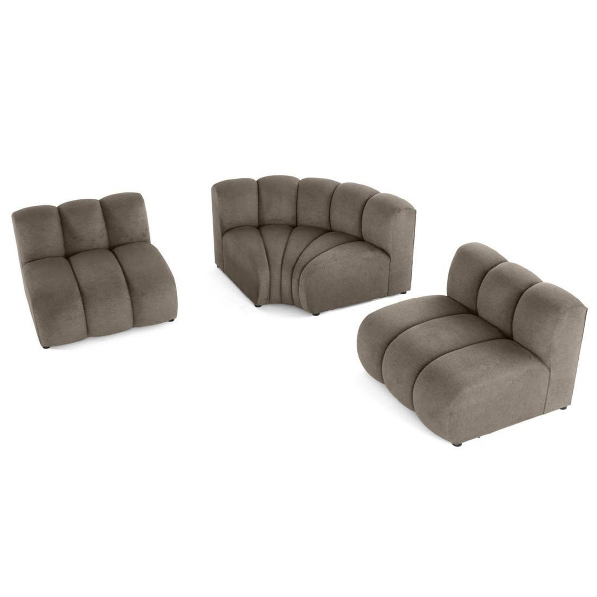 LISA DESIGN Debbie - canapé modulable d'angle réversible 4 places en tissu texturé