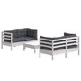 Voir la diapositive 3 : VIDAXL Salon de jardin 5 pcs avec coussins anthracite bois de pin
