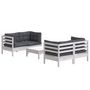 Voir la diapositive 3 : VIDAXL Salon de jardin 5 pcs avec coussins anthracite bois de pin