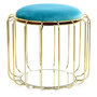 Voir la diapositive 1 : Paris Prix Pouf & Table d'Appoint  Comfortable  50cm Turquoise & Or