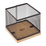 FIVE Pot à Crayons  Métal & Bambou  10cm Noir