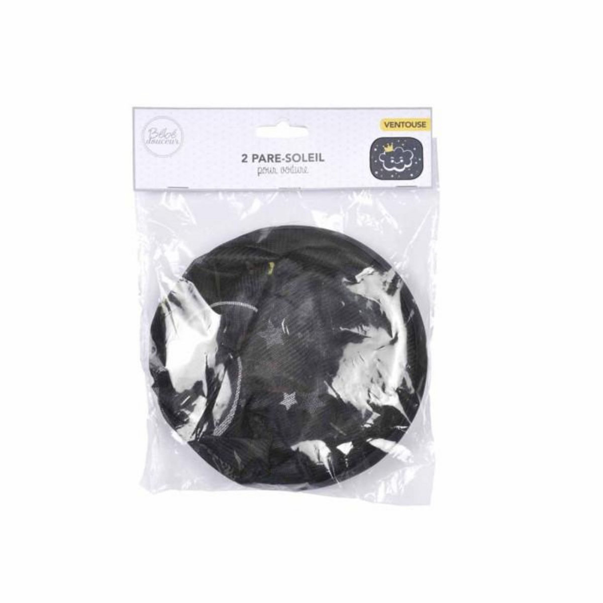 Paris Prix Lot de 2 Pare-Soleil pour Voiture  Nuage  44cm Noir