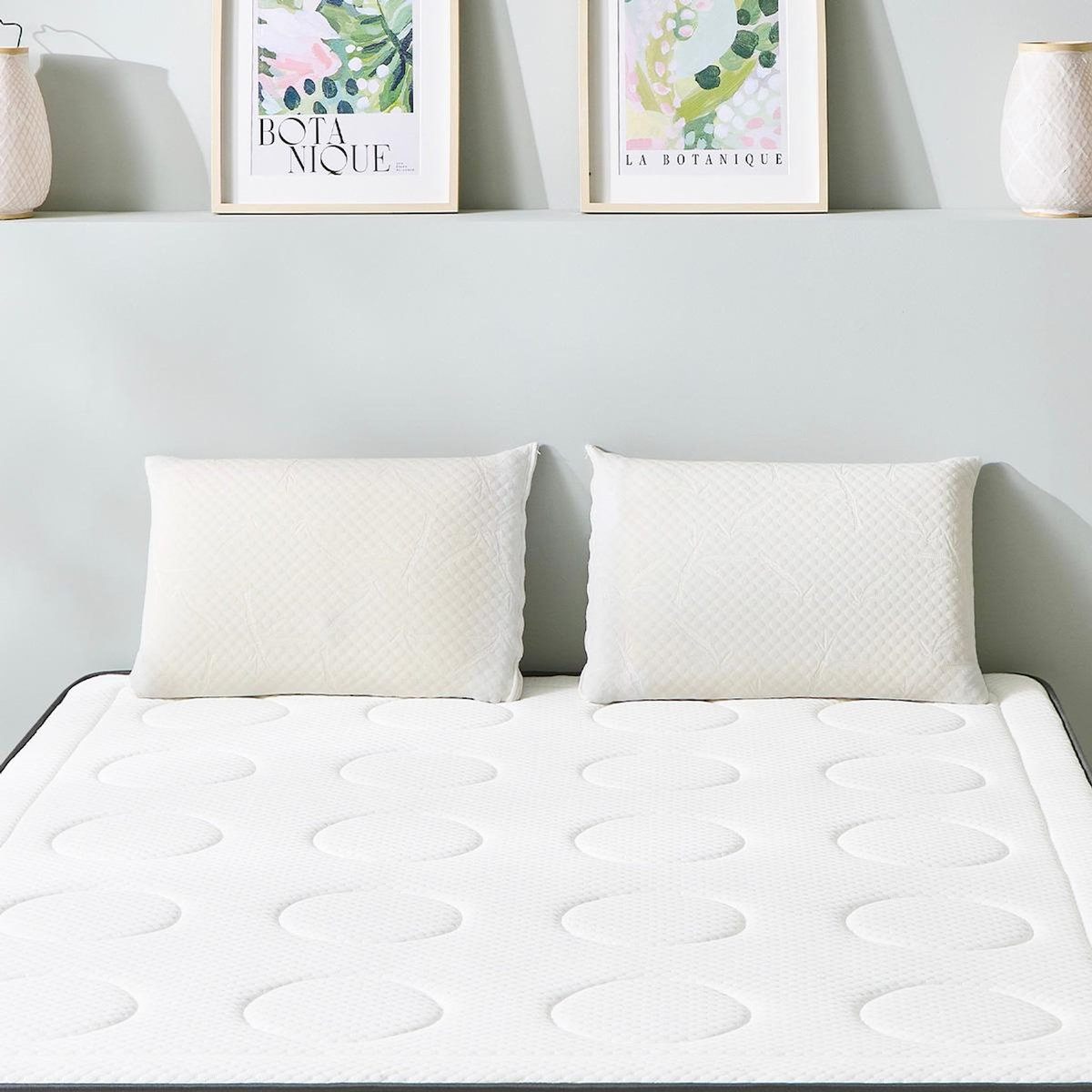 OLYMPE LITERIE OLYMPE LITERIE | Pack Prêt à dormir CRISTAL | Matelas Mémoire de forme + Sommier Métal + Accessoires