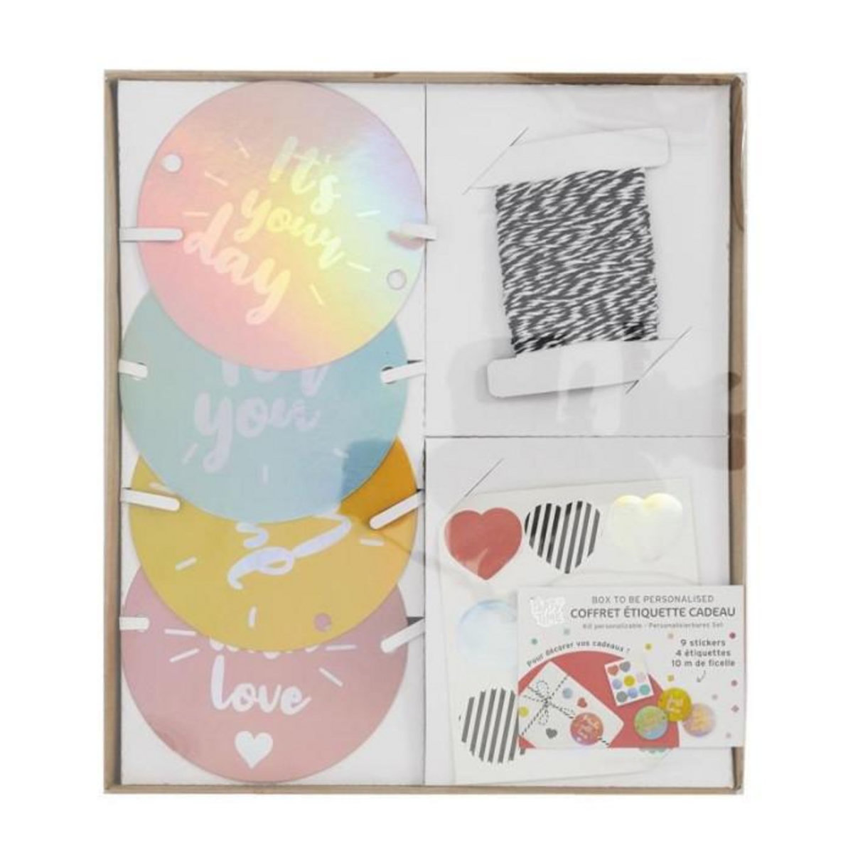 Paris Prix Coffret Étiquettes Cadeau  4 Motifs  22cm Multicolore