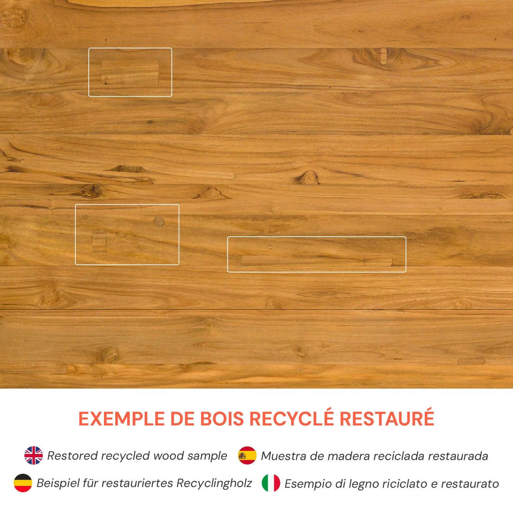 Voir la diapositive 3 : MAISON PAVANE Table basse ronde en bois de teck recyclé d80 cm-bana