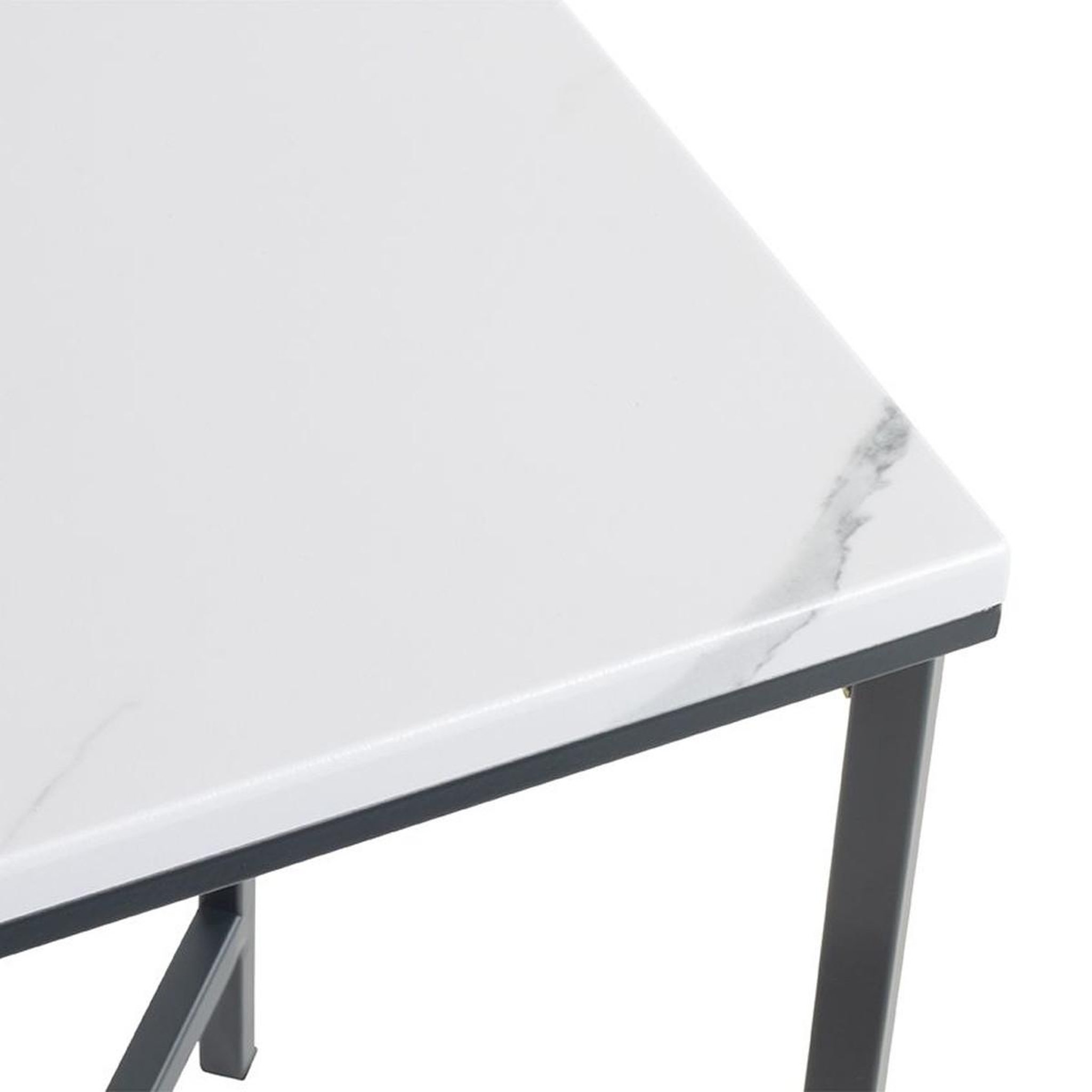 Voir la diapositive 3 : Paris Prix Table d'appoint carrée effet marbre  alba  55cm noir